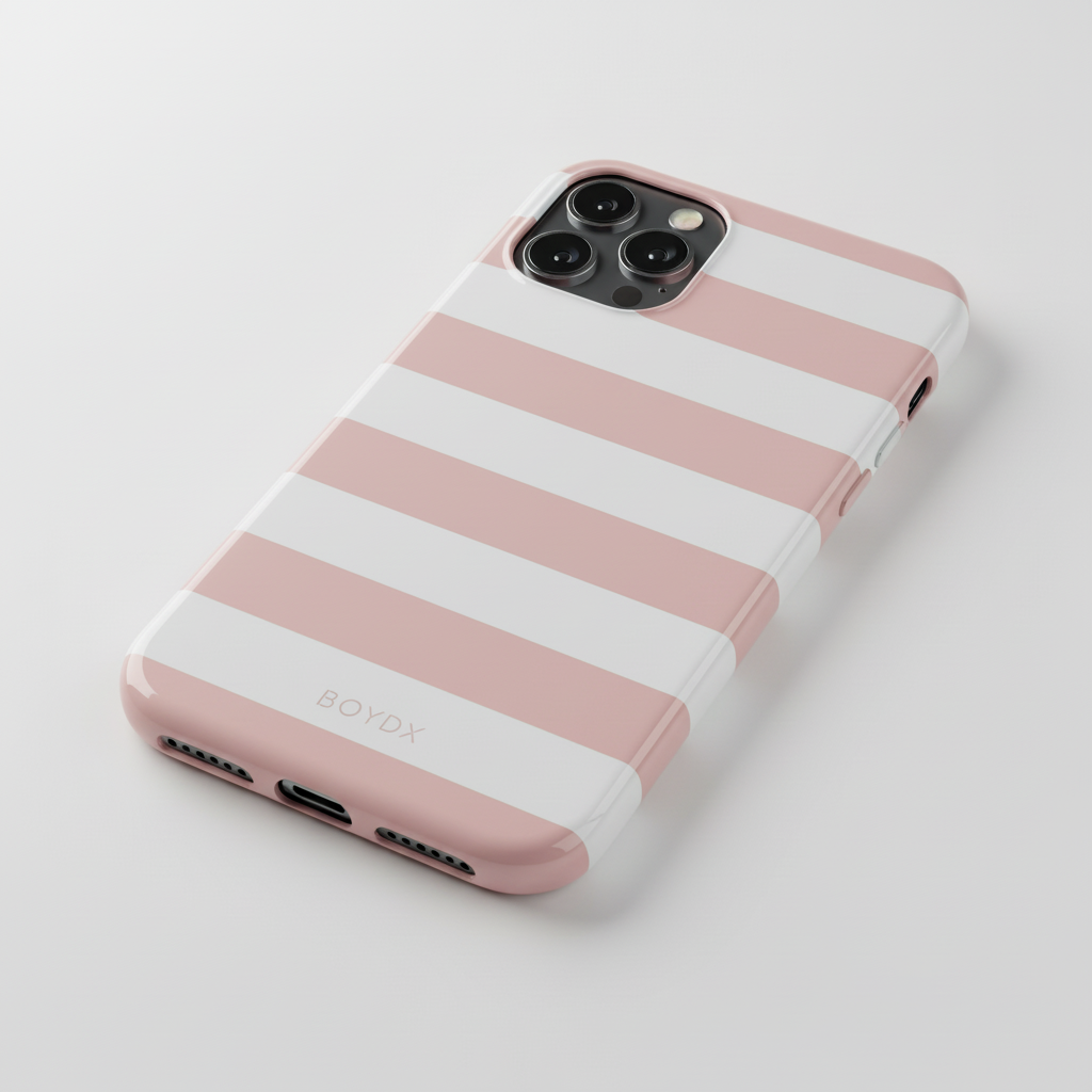 BOYDX Striped iPhone Case - Pink and White